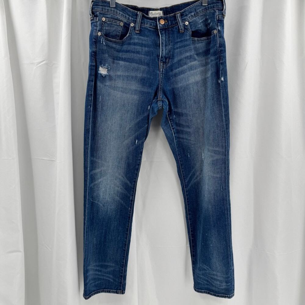 Madewell Slim Boyjean Size 32 Blue High Waist Straight Loose Fit